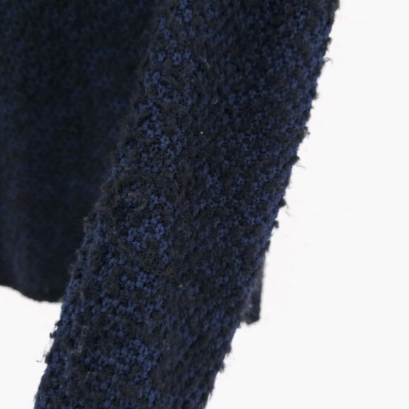 J. McLaughlin Tweed Jacket Blue Black Fuzzy Cotton Modal Wool Mohair SMALL - Picture 5 of 9